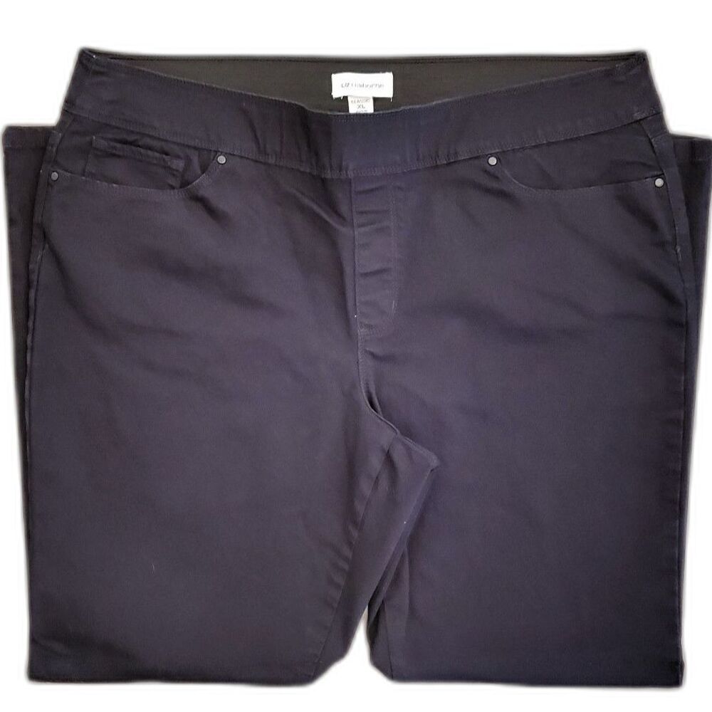 Liz Claiborne Women Classic Pants Hidden Elastic Waist Black Size XL - Picture 4 of 8
